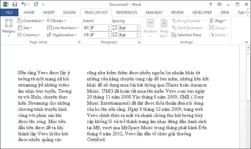 Lựa chọn kiểu chia cột phù hợp