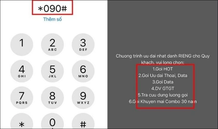 Kiểm tra dung lượng và gói cước 4G