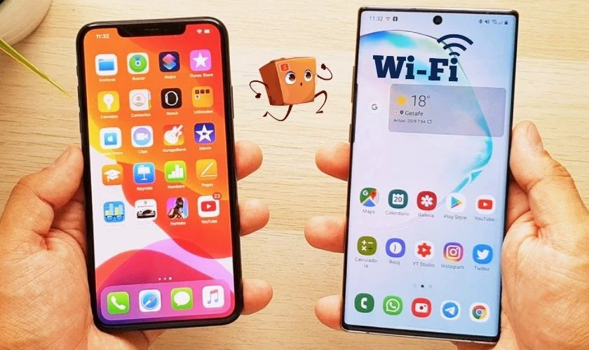 Sử dụng t&iacute;nh năng chia sẻ Wi-Fi trực tiếp v&agrave; đặt thiết bị cạnh nhau