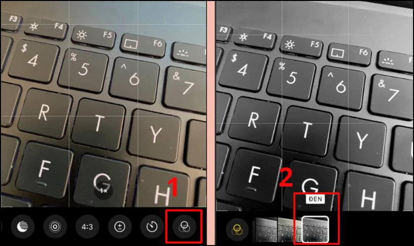 Chỉnh bộ lọc trắng đen tr&ecirc;n iPhone 13