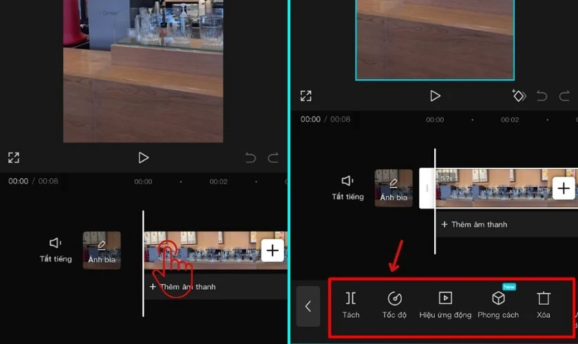 Sau khi đã tải video, hãy nhấn vào đoạn video đó