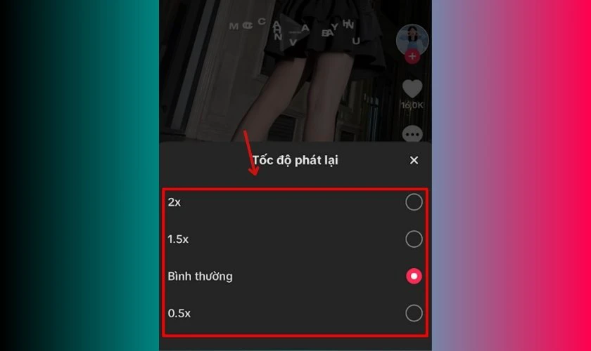 Lựa chọn tốc độ phát