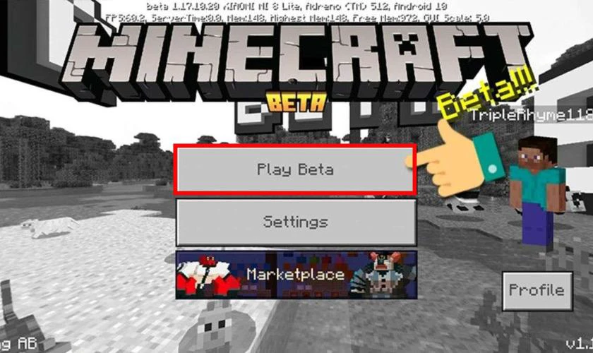 Tiếp tục chọn vào Play Beta