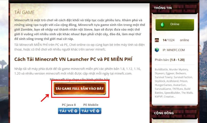 Cách tải và cài đặt Minecraft trên PC
