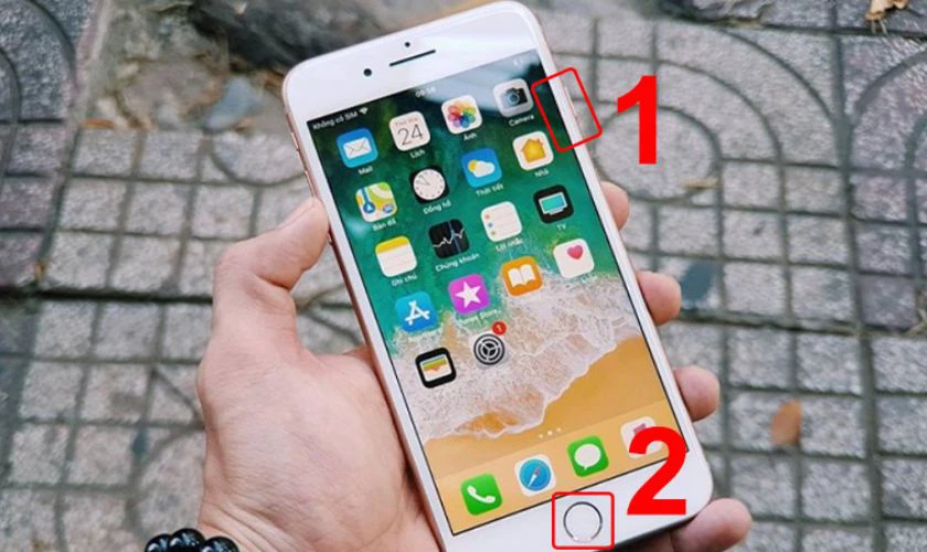 C&aacute;ch chụp m&agrave;n h&igrave;nh iPhone c&oacute; n&uacute;t Home (iPhone 8 trở xuống)