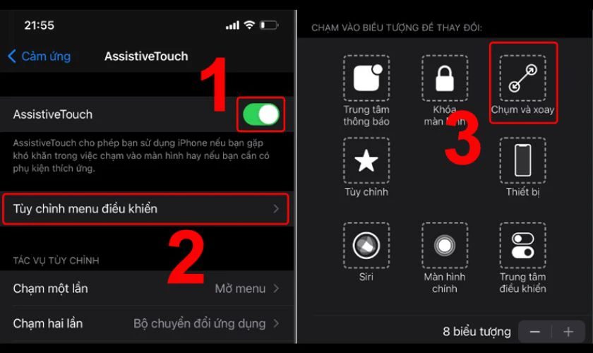 Sau đ&oacute;, bạn bật AssistiveTouch l&ecirc;n