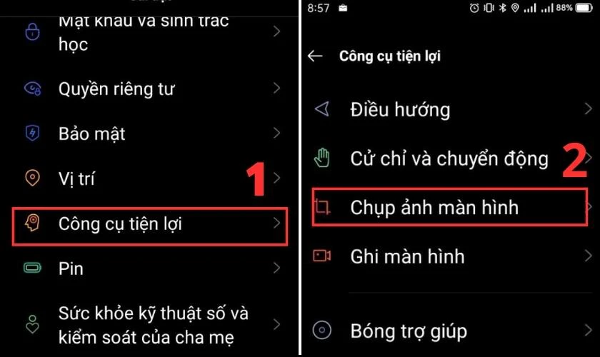 C&aacute;ch thiết lập cử chỉ th&ocirc;ng minh trong C&agrave;i đặt
