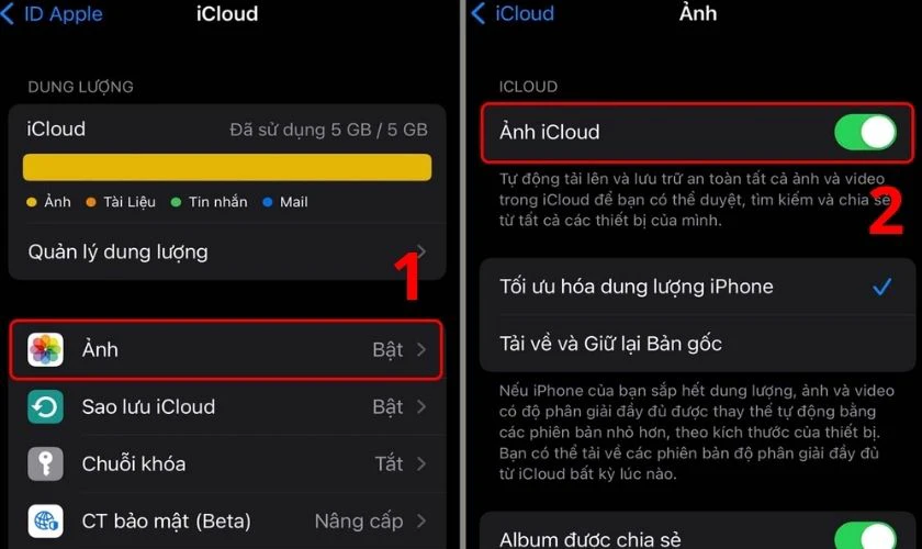 Cách thực hiện chuyển hình ảnh từ iPhone sang iPhone mới qua iCloud