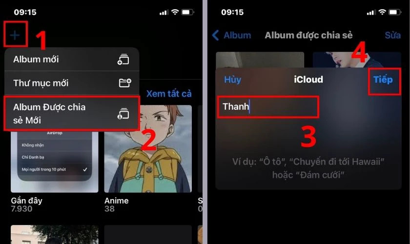 Các bước tạo album chia sẻ ảnh từ iPhone cũ sang iPhone mới