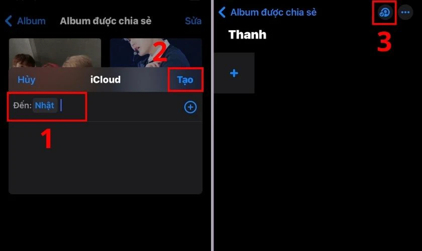 Các bước tạo album chia sẻ ảnh