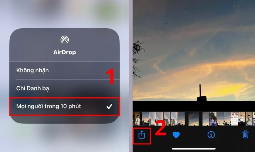 Cách thực hiện chuyển ảnh từ iPhone cũ sang iPhone mới bằng AirDrop 