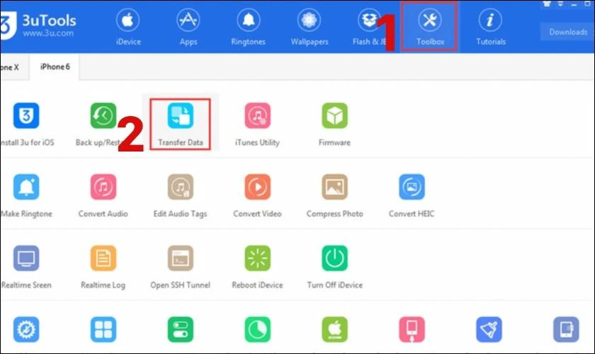 Sử dụng 3uTools để chuyển đổi dữ liệu từ iPhone sang iPhone