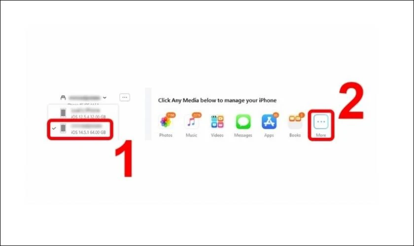 Chọn vào mục More trên giao diện AnyTrans