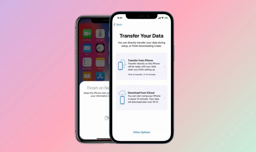 Chọn vào mục chuyển data trên iPhone