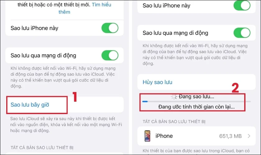 Sao lưu dữ liệu trên iPhone