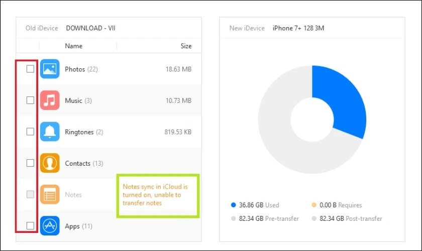Phần mềm hiển thị giao diện dữ liệu của iPhone
