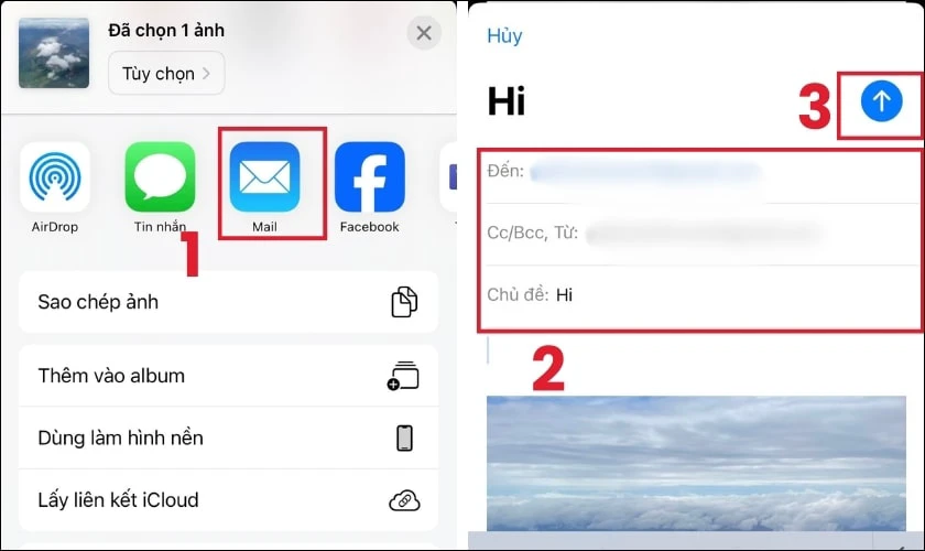 Chuyển dữ liệu trên iPhone bằng Mail