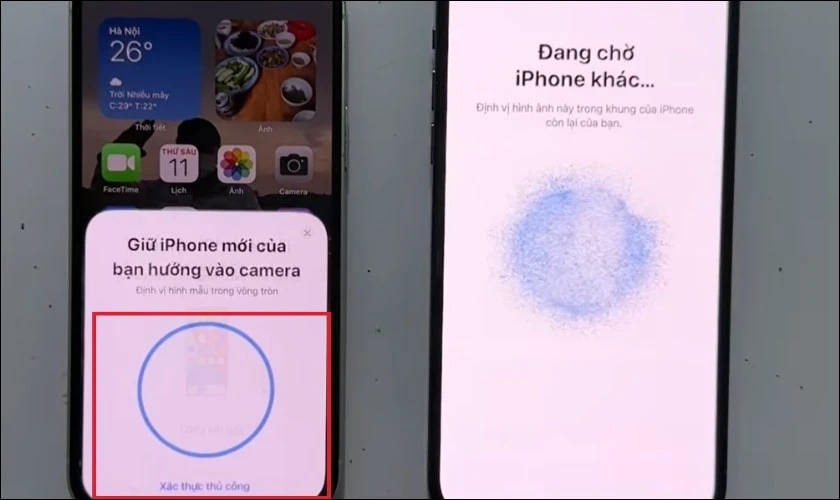Hãy đặt camera iPhone hướng vào QR code