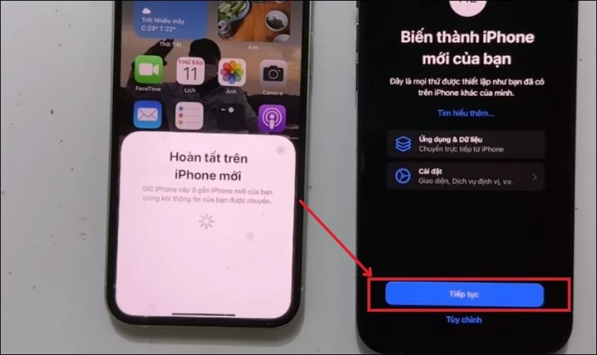 Xác nhận các bước chuyển dữ liệu