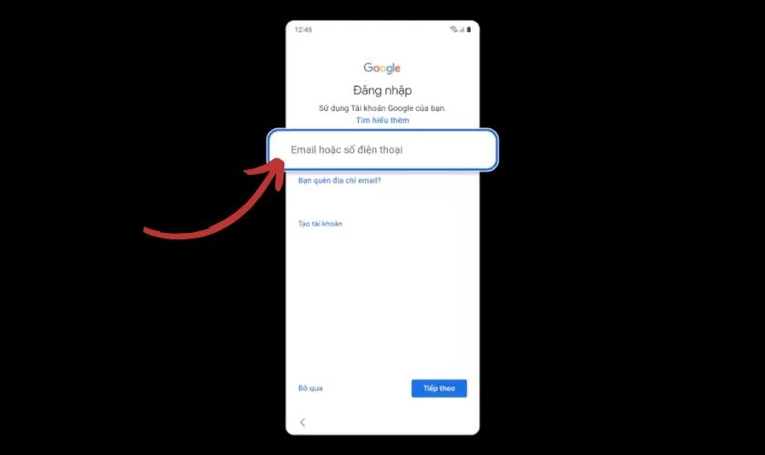 Đăng nhập vào tài khoản Google để sử dụng dữ liệu đã sao lưu