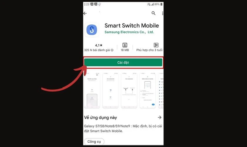 Tải và cài đặt Samsung Smart Switch vào thiết bị