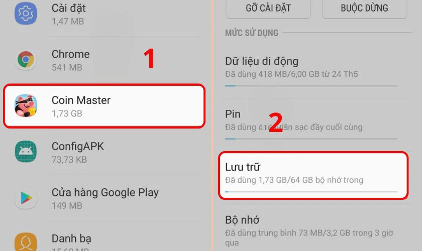 X&oacute;a ứng dụng khỏi bộ nhớ nhanh ch&oacute;ng