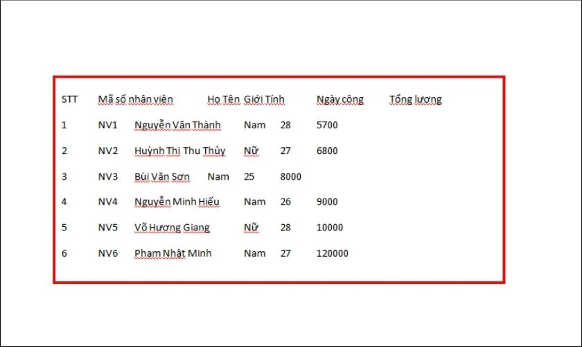 Cách copy từ Excel sang Word không kèm theo khung bằng Paste Special