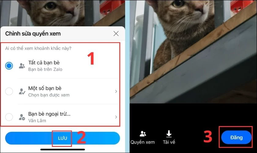 Điều chỉnh Quyền xem v&agrave; nhấn n&uacute;t Đăng