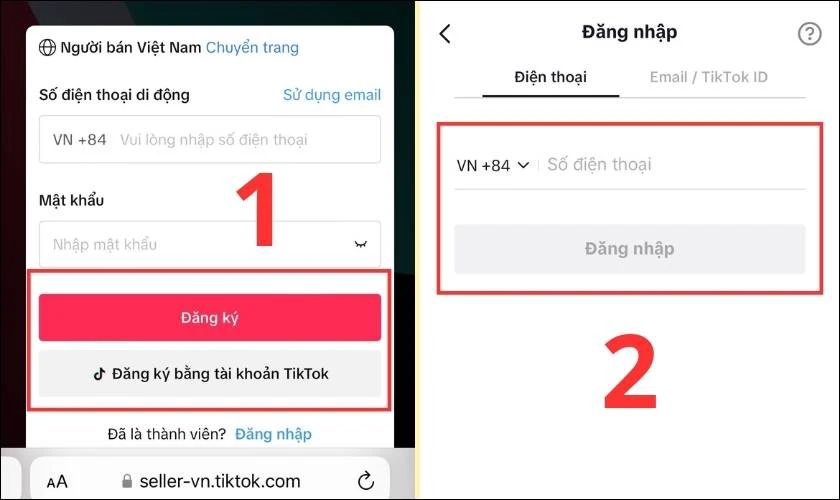 Đăng nhập v&agrave;o t&agrave;i khoản TikTok