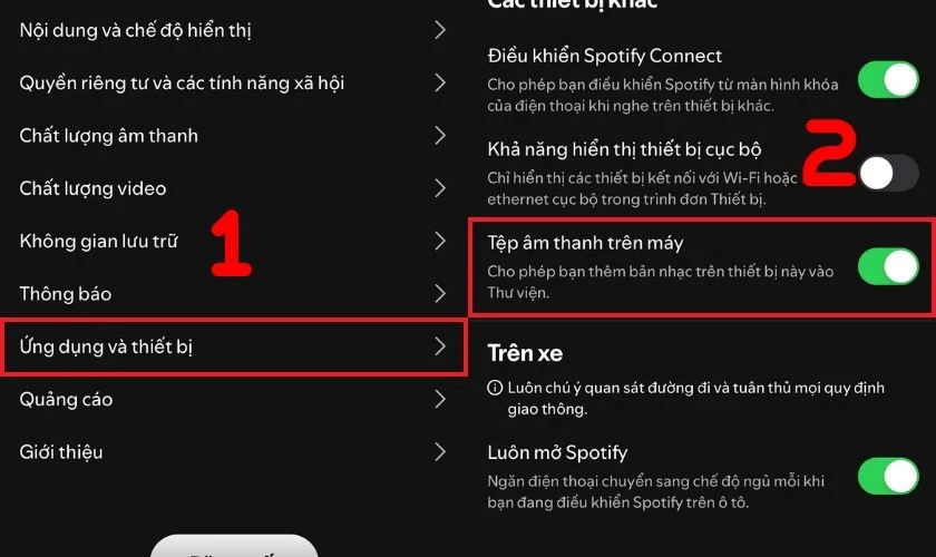 Trong phần C&agrave;i đặt, t&igrave;m v&agrave; chọn mục Ứng dụng v&agrave; thiết bị