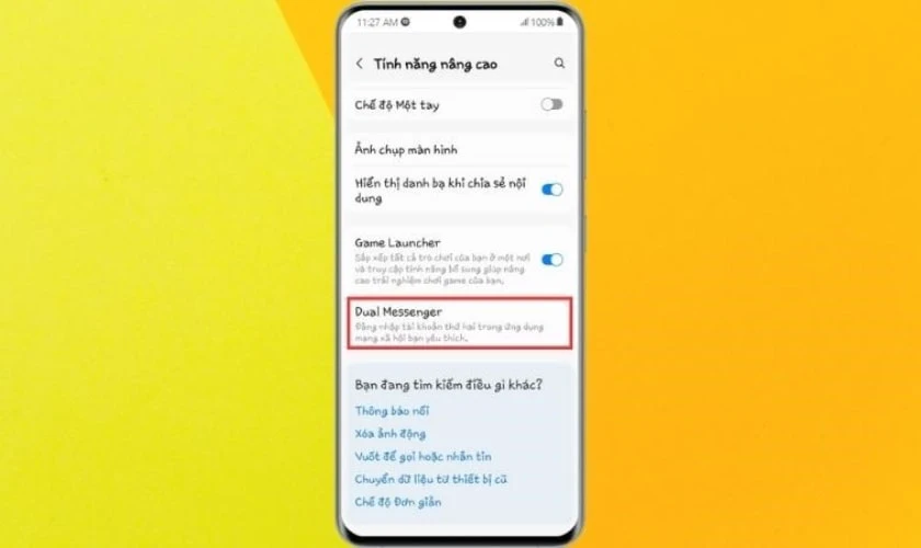 Chọn v&agrave;o mục Dual Messenger