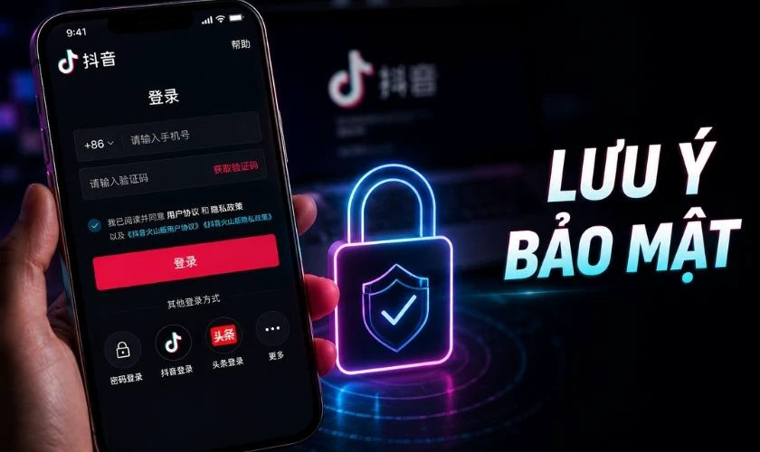Lưu ý bảo mật khi đăng nhập Douyin