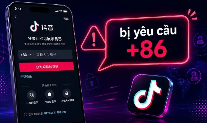 Cách đăng nhập Douyin khi bị yêu cầu +86