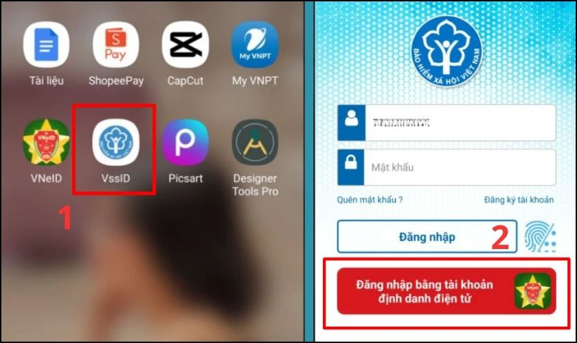 Cách đăng nhập VssID bằng VNeID tài khoản định danh điện tử