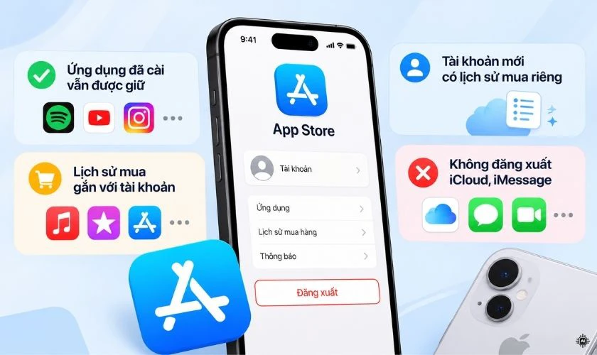 Những điều cần biết trước khi đăng xuất App Store