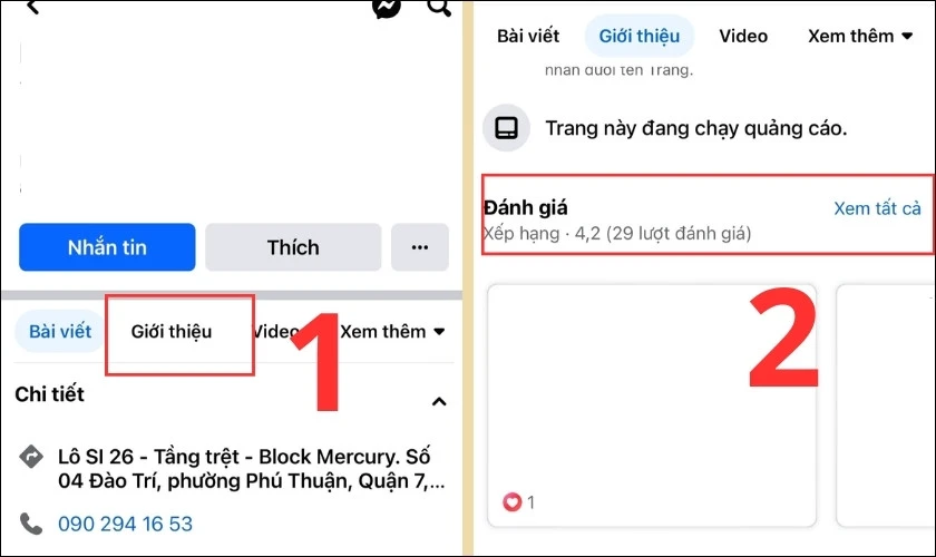 Cách đánh giá Fanpage trên Facebook bằng điện thoại
