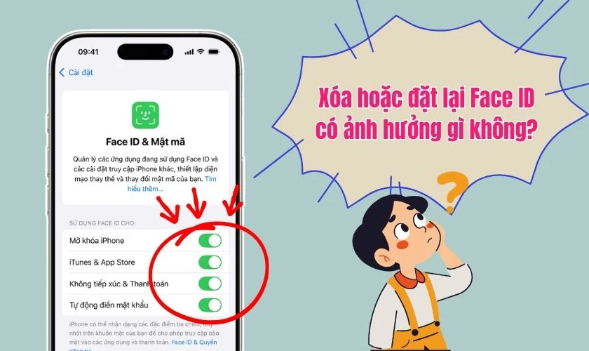 Xóa hoặc đặt lại Face ID có ảnh hưởng gì không