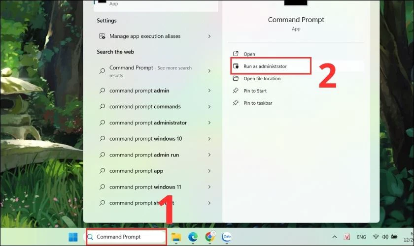 T&igrave;m kiếm Command Prompt tr&ecirc;n m&aacute;y t&iacute;nh