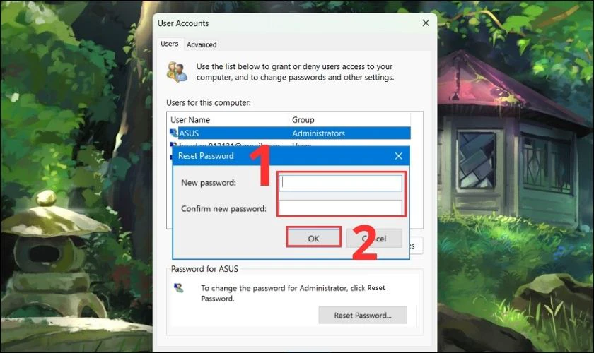 C&agrave;i đặt mật khẩu bằng ứng dụng Netplwiz