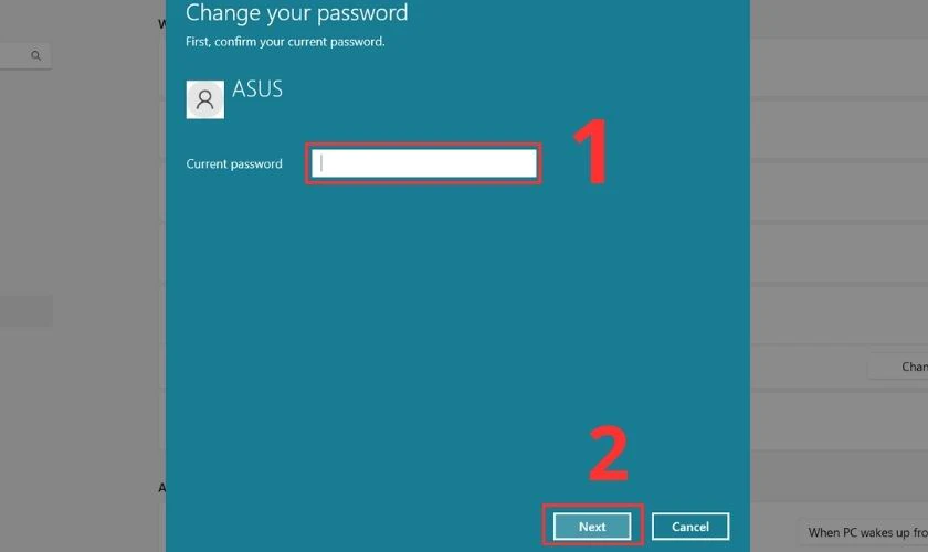 Hướng dẫn c&agrave;i mật khẩu mới cho laptop ASUS