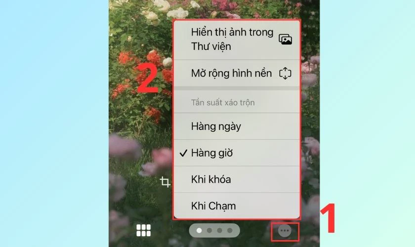 Chọn tần suất x&aacute;o trộn h&igrave;nh nền 