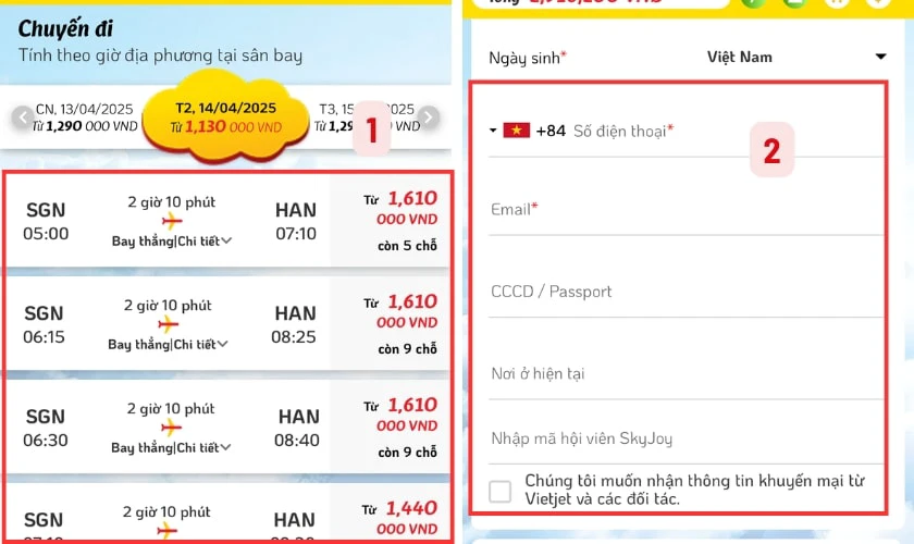 Cách đặt vé máy bay online giá rẻ bằng ứng dụng của hãng