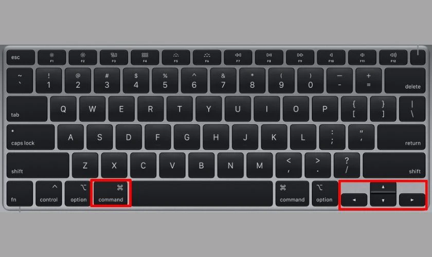 Sử dụng phím Command + phím mũi tên để di chuyển hình ảnh