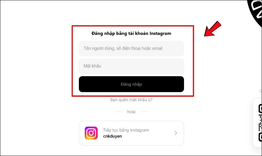 Đăng nhập v&agrave;o t&agrave;i khoản Threads của bạn