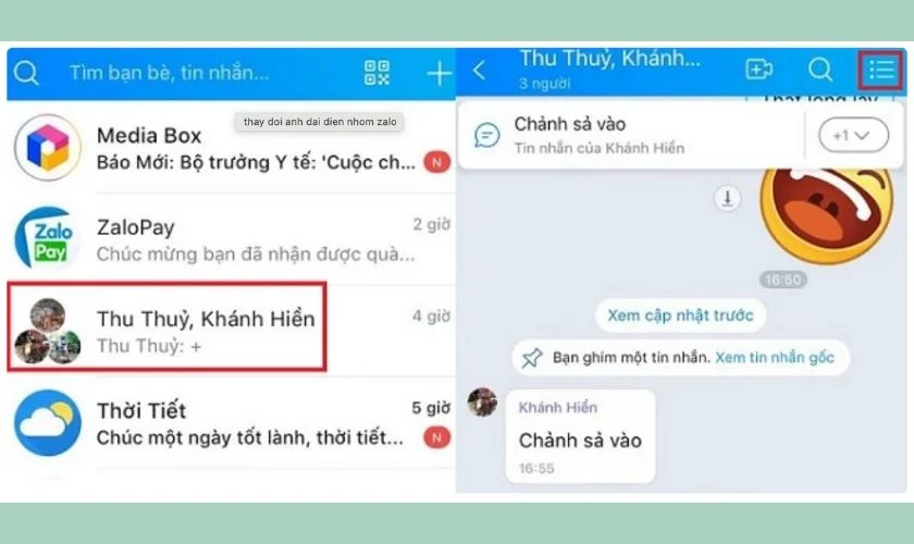 Cách đổi ảnh đại diện nhóm trên Zalo nhanh