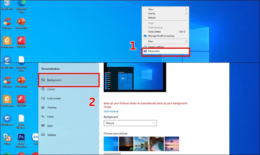C&aacute;ch đổi h&igrave;nh nền m&aacute;y t&iacute;nh Win 10 trong Settings