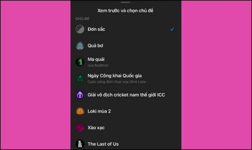 Chọn chủ đề theo &yacute; th&iacute;ch