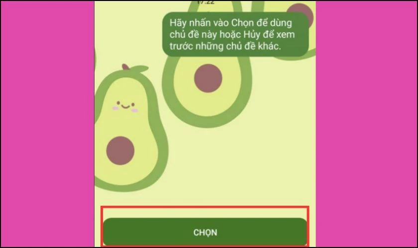 Bấm Chọn chủ đề đ&oacute;