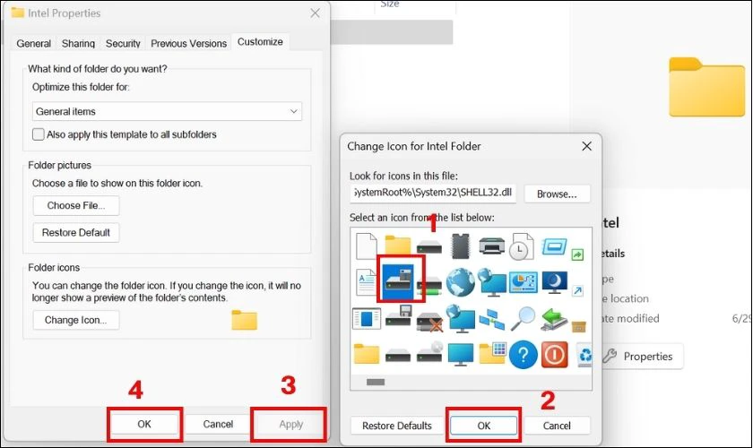 Chọn một icon ưa th&iacute;ch v&agrave; bấm OK để x&aacute;c nhận