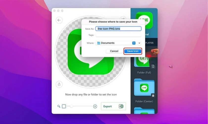Chọn một thư mục để lưu file v&agrave; bấm Save Icon
